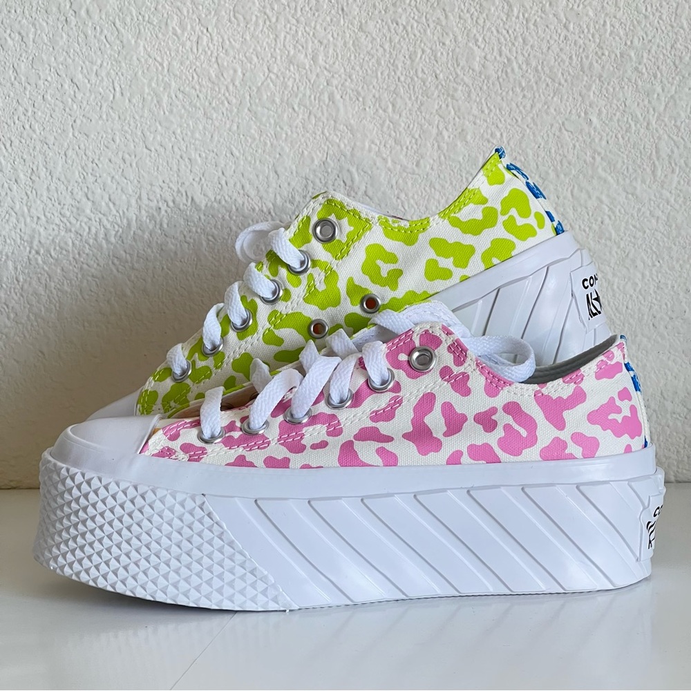Converse Lift 2X Platform Low Top Leopard Print 'Welcome to the Wild'